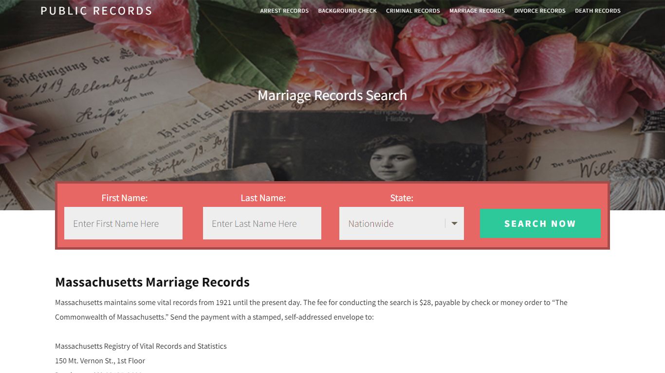 Massachusetts Marriage Records | Enter Name and Search. 14Days Free